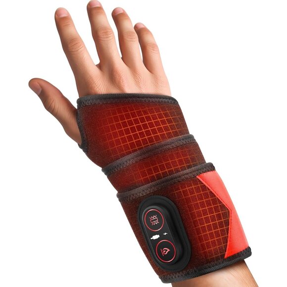 Cordless Heated Wrist Brace with Vibration 3 Heat Modes Hand Knee Massager - Picture 1 of 7